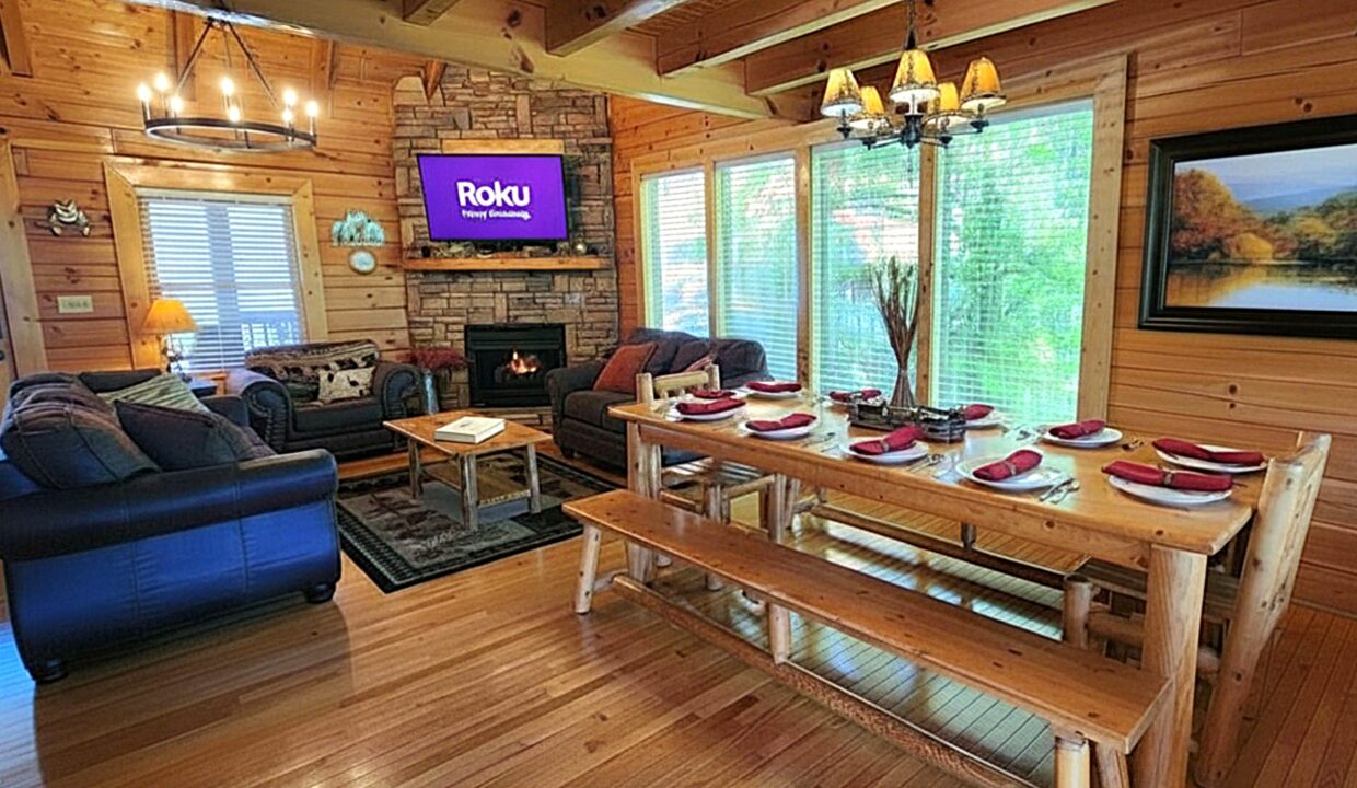 The Bigfoot Lodge Dining to Living